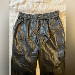 Faux Leather Joggers